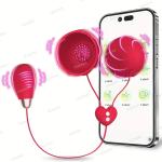 APP Control Vibrating Nipple Toy Female Sex Toys, Rose Sex Toy Per Stimulation Del Punto G Del Clit Con 9 Modalità Di Vibrazione, Morsetto Di Punte Della Vita In Silicone Morbido