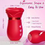 1pz Giocattolo Sessuale Femminile a Forma di Labbro Rosso con 10 Modalità di Vibrazione & Succhiamento, Ricaricabile USB, Stimolazione del Punto G per Coppie