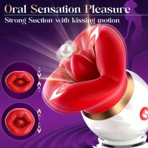 Erotik-Vibrator für Frauen, Nippelspielzeug, Erwachsenenspielzeug mit 10 Vibrations-, 10 Zungenleck- und 3 Saugsimulationsmodi