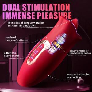 1 Stück Rosen-Vibrator, Automatisch Vibrierend, Rosen-Sex-Stimulation für Frauen, Zungenbiss-Vibration 2-in-1,