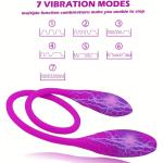 1pc Genyean 2-in-1 Klitoris- & Anal-G-Spot-Vibrationsgerät mit 7 Frequenzmodi, USB-wiederaufladbar, Lithiumbatterie,