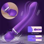 2-in-1 Dildo - Dual-Motor Magic Wand Vibrator, 10 Modi G-Punkt Massager, Wiederaufladbare Lithium-Batterie