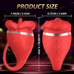 Realistischer Zungenlecker Vibrator – Weibliche Sexspielzeug, Rosen-G-Punkt-Vibrator mit 10 Vibrations- und 10 Leckmodi, Nippelstimulator für Männer, Frauen & Paare