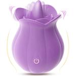 Rose Vibrator Deluxe - 10-Modus Realistischer Zungenblumen-Vibrator für G-Punkt, Klitoris, Nippel und Anus-Stimulation