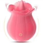 Rose Vibrator Deluxe - 10-Modus Realistischer Zungenblumen-Vibrator für G-Punkt, Klitoris, Nippel und Anus-Stimulation