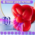 Zungen-Vibrator für Erwachsene, 2-in-1 Mundtyp 10 Zungensauger Vibrator, Klitoris-Nippel-G-Punkt Vibrator und Stimulator