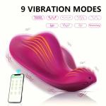 Weiblicher App-Steuerung, 9 Kraftvolle Vibrationen, Ultra-leise Tragbare Erwachsenenspielzeuge, Tragebare Vibratoren, USB-Aufladbar mit Lithium-Ionen-Batterien