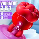 Zungen-Vibrator für Erwachsene, 2-in-1 Mundtyp 10 Zungensauger Vibrator, Klitoris-Nippel-G-Punkt Vibrator und Stimulator