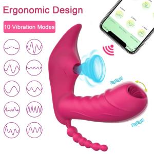 Vibrator mit App-Steuerung für Smartphone, 3 Zonen für Klitoris, G-Punkt und Anus