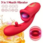 G-Punkt-Vibrator für Erwachsene, Zungenrose-Sexspielzeug-Dildos mit Klitorisstimulator und 10 Leck