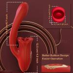G-Punkt-Vibrator für Erwachsene, Zungenrose-Sexspielzeug-Dildos mit Klitorisstimulator und 10 Leck