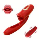 G-Punkt-Vibrator für Erwachsene, Zungenrose-Sexspielzeug-Dildos mit Klitorisstimulator und 10 Leck