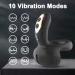 Hähnchenring Penis Vibrator Sexspielzeug, Penis Perineum Stimulation Prostata Massager Anal Vibrator mit 10 Vibrationsmodi, Sexspielzeug für Männer Paare