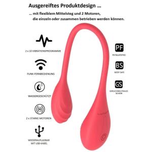 Lustfactor JAZZ | Doppel Vibro-Liebeskugeln für Sie | Kabellose Funk Fernbedienung | 2 x 10 Vibrationsprogramme | Vibroei, Vibratorei
