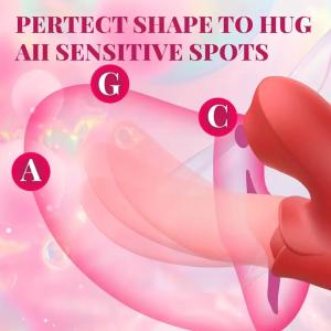 1 Stk. Flexibles Simulationszunge, Doppelt Sinnliches Klitoris- und G-Punkt-Vibrations-Sexspielzeug - 10 Saugen- und Leckenmodi, Brustwarzenstimulation, USB-aufladbar - Intimes Sexspielzeug